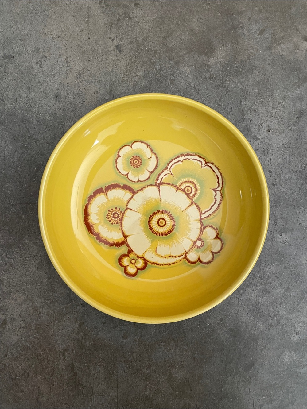 70s vintage Noritake Yellow Floral Ceramic Catchall Decorative Dish Bowl